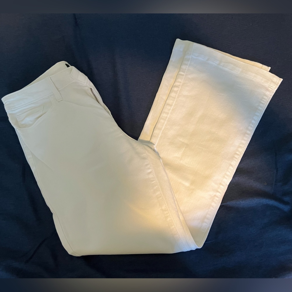 Banana Republic Wide Leg White Denim Jeans